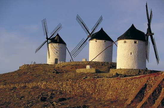 Windmills in Spain.