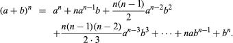 al-Karaji's 10th-century derivation by means of mathematical induction of the binomial theorem for whole-number exponents.