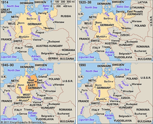 Changes in Germany's territory and internal status, 1914–90