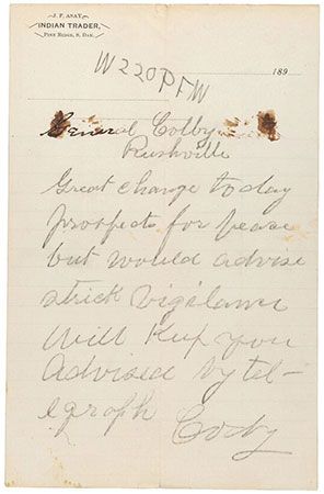 Letter from Buffalo Bill