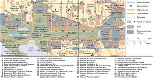 map of the National Mall, Washington, D.C.