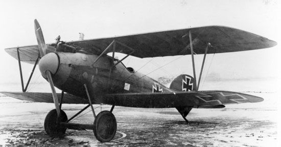 A 1917 Albatros D.Va, a German fighter plane of World War I.