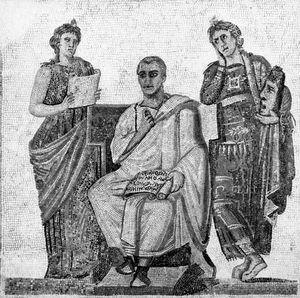 Virgil with the epic Muse and the tragic Muse