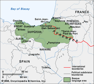 Extent of the Basque language area