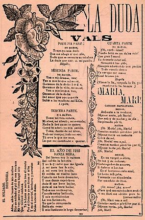 Songs printed on a broadside