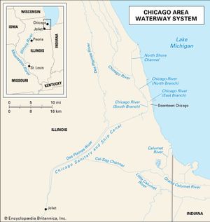 physical features of the Chicago-area waterway system