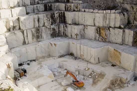 Marble quarry in Tuscany, Italy.