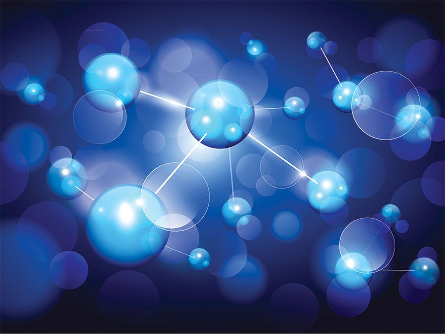 Illustration of molecules. (molecular, chemistry, science)