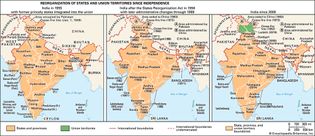 India: reorganization of states and union territories since independence