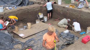 Take a look at researchers studying Mississippians copper work from the Cahokian mounds in southwestern Illinois