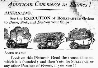 broadside showing French attacks on U.S. ships