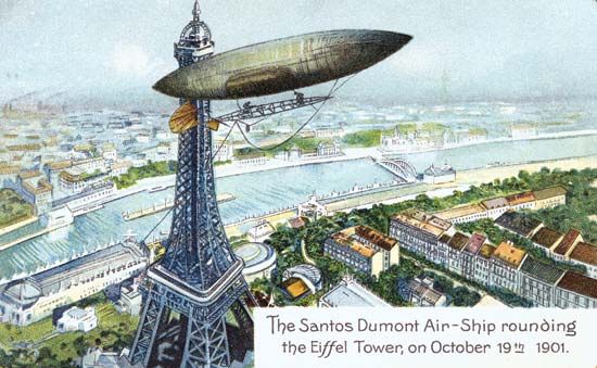 postcard; airship