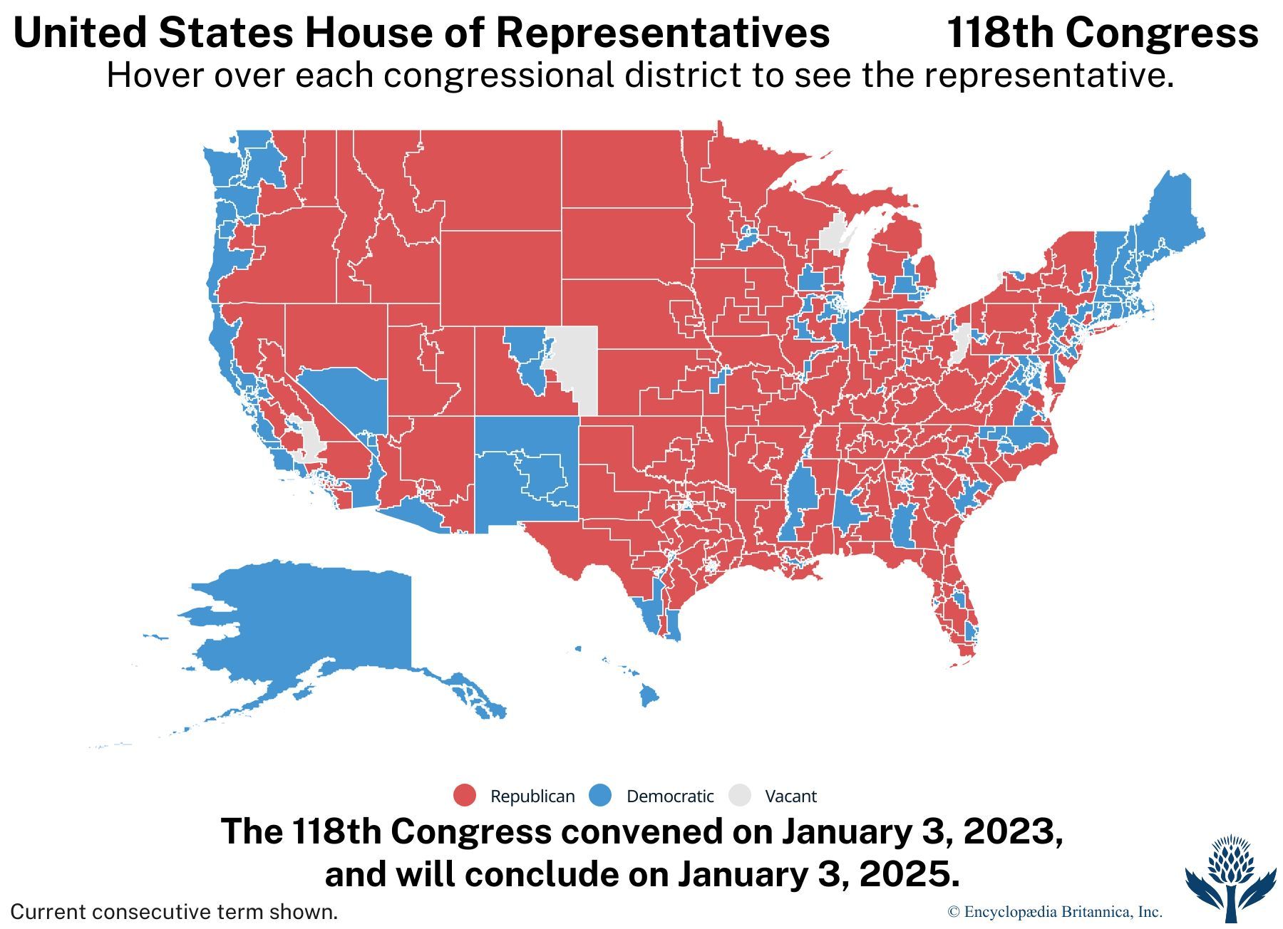 Interactive map of the members of the U.S. House of Representatives