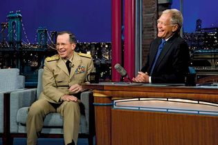 David Letterman and Adm. Mike Mullen, 2011