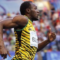 MOSCOW, RUSSIA - AUGUST 17: Usain Bolt runs at the World Athletics Championships on August 17, 2013 in Moscow