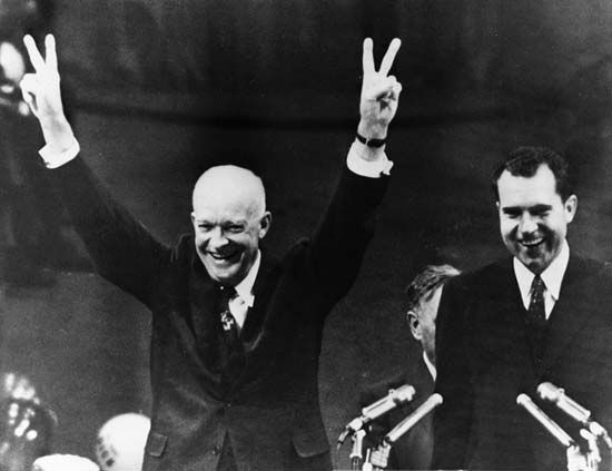 Dwight D. Eisenhower and Richard Nixon at the 1956 Republican convention