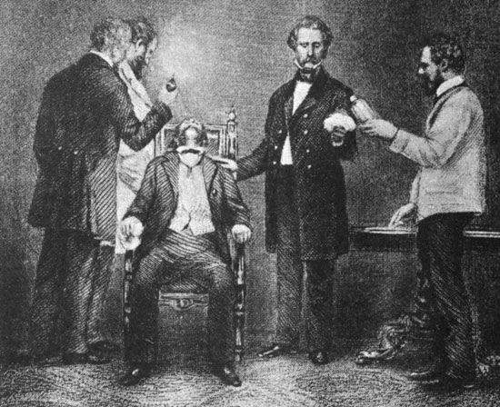 William Thomas Green Morton administering ether anesthesia