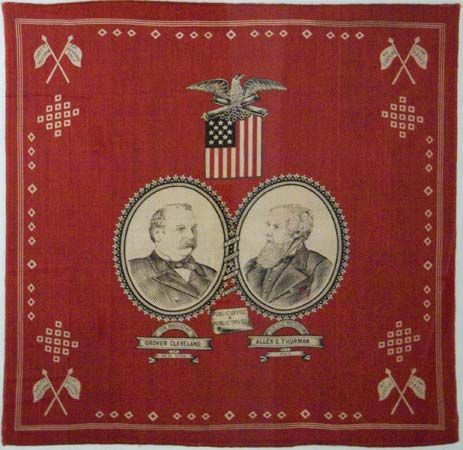 Cleveland and Allen presidential campaign handkerchief