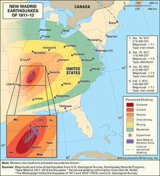 New Madrid earthquakes of 1811–12