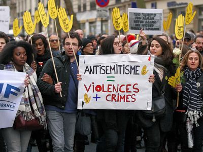 demonstration in Paris against anti-Semitism