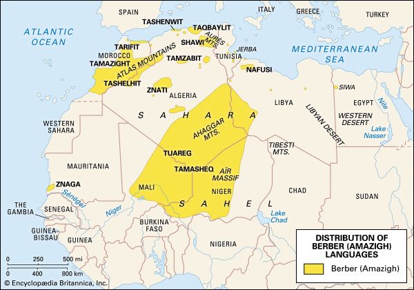 Berber: where Berbers live in North Africa