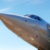 Concorde. Front end of one of the 20 Concorde supersonic airplanes. A joint British French production they flew for 30 years (1973-2003).