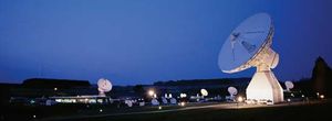 Antennas at the European Space Agency's Redu ground station, Ardennes, Belg.