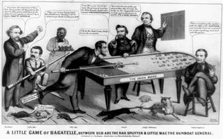 A Little Game of Bagatelle, Between Old Abe the Rail Splitter & Little Mac the Gunboat General