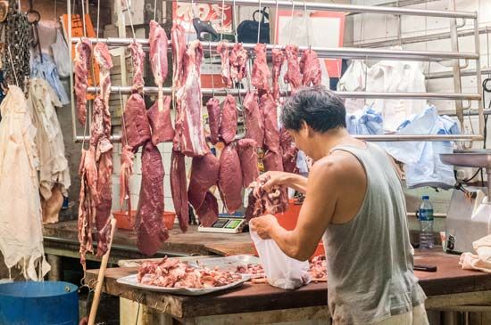 Hong Kong: meat vendor