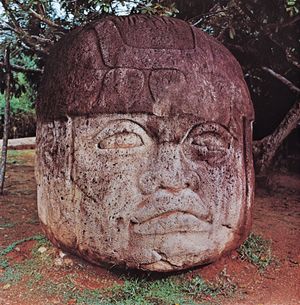 Olmec colossal basalt head