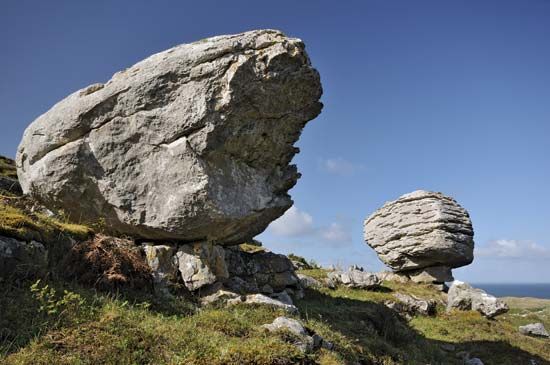 Glacial erratic in the Burren, County Clare, Ireland.