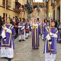 Easter Procession of Maria Santisima del Sacromonte in Granada, Spain. This statue is known as Virgen de los Gitanos or The Virgin of the Gypsies.