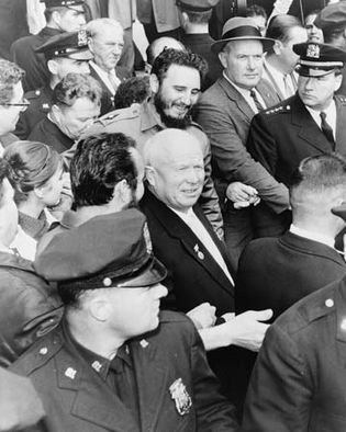 Fidel Castro and Nikita Khrushchev