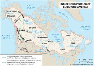 Distribution of American Subarctic cultures