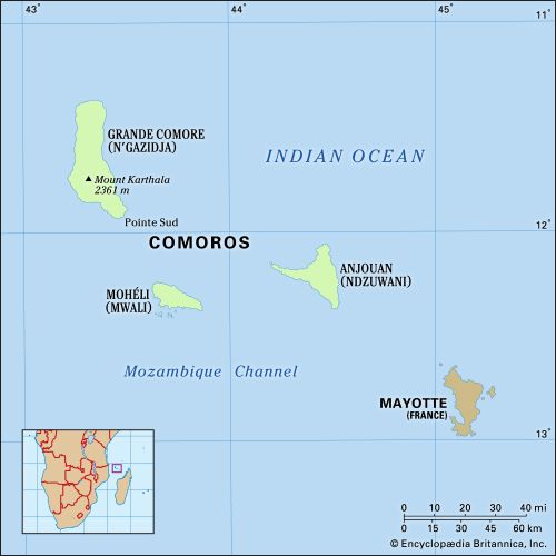 Physical features of Comoros