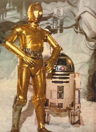 C-3PO and R2-D2 from the Star Wars series