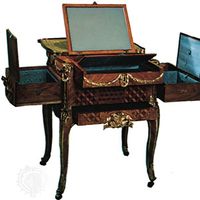 French 18th-century dressing and writing table by Jean-François Oeben or Jean-François Leleu; in the Wallace Collection, London.