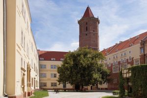 The courtyard of Piast Castle, Legnica, Poland.