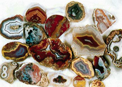 Quartz agates from Mexico.