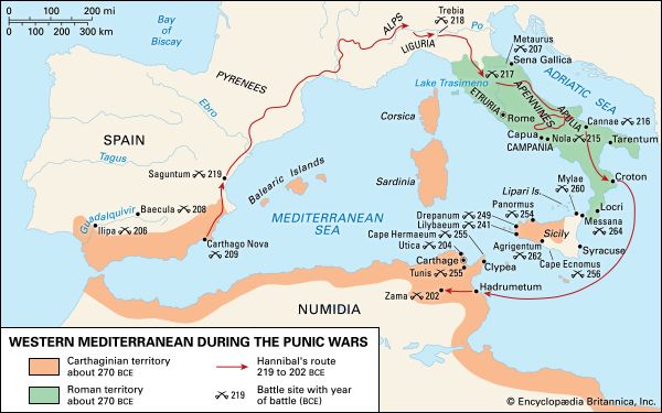 The western Mediterranean during the Punic Wars