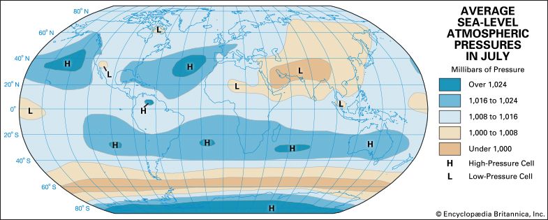 July average atmospheric temperature