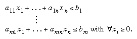 Depiction of a set of constraints expressed as inequalities.