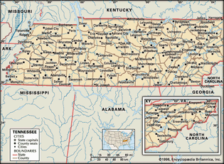 Map of Tennessee