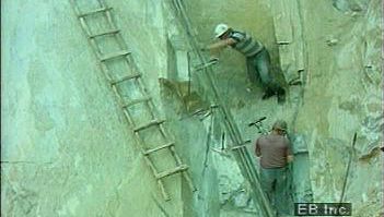 Watch white and colored marble quarried in Bulgarian mountains and transported for fabrication