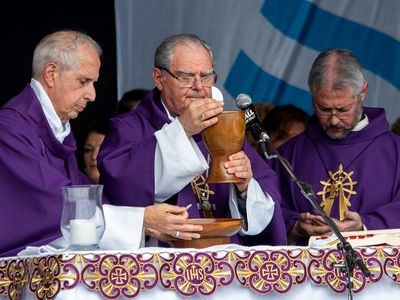 Celebration of mass at Lourdes