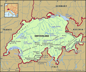 Physical features of Switzerland