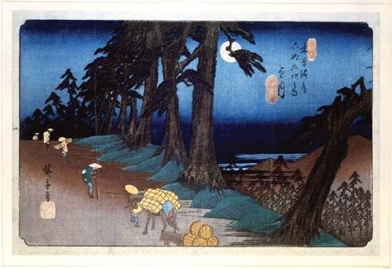 Hiroshige: Full Moon at Mochizuki