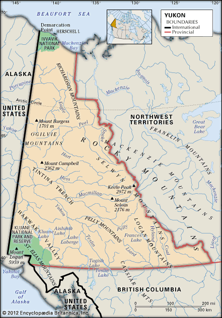 Physical features of Yukon.