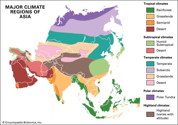 Asia: climate