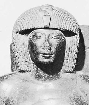 Thutmose IV, detail of a gray granite sculpture, 15th century bce; in the Egyptian Museum, Cairo.